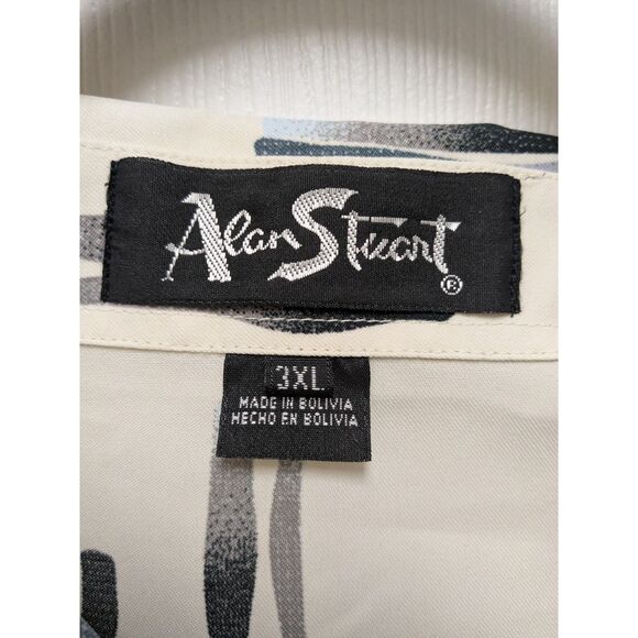 Vintage Alan Stuart 3XL Abstract Pullover Shirt - 90s Style - Picture 3 of 10
